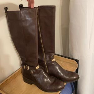 Michael Kors brown leather knee high boots